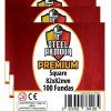 caja 100 paquetes de fundas cuadradas premium 82x82mm 50 desc