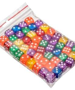 50 dados transparentes