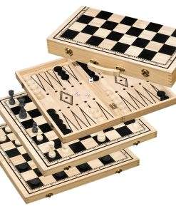 Set de ajedrez + backgammon + damas