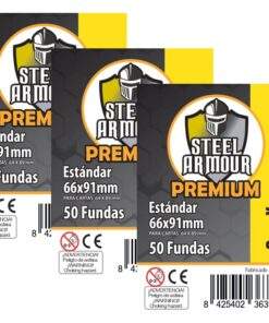 Caja 100 paquetes de 50 fundas Opacas amarillas (66x91mm)  (46063)