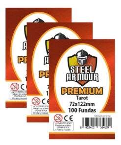 Caja 100 paquetes de fundas Tarot Premium (72x122mm) --50% desc.-- (46030)